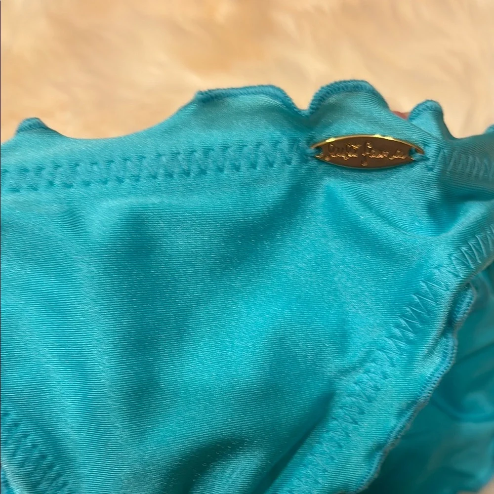Blue Ruffled Bikini Bottom - Picture 3 of 3